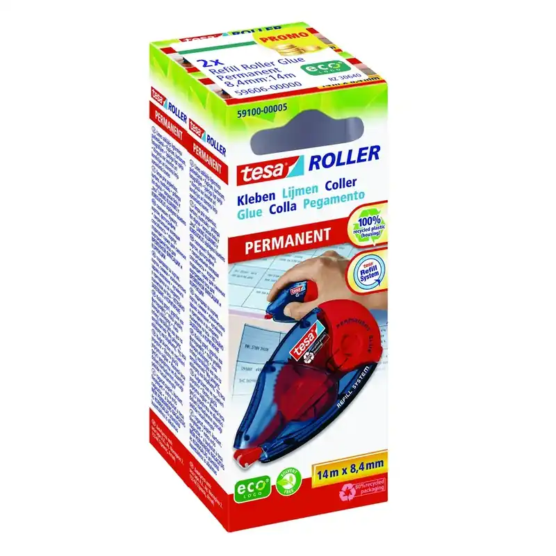 Extra sparen - Tesa Roller Kleben permanent ecoLogo Nachfüllkassette 2St.