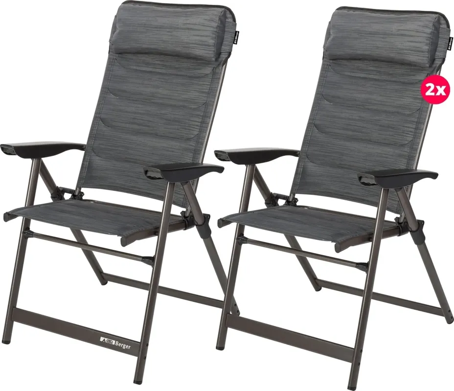 Berger Slimline Klappsessel Set 2 Stück Anthrazit - Topseller