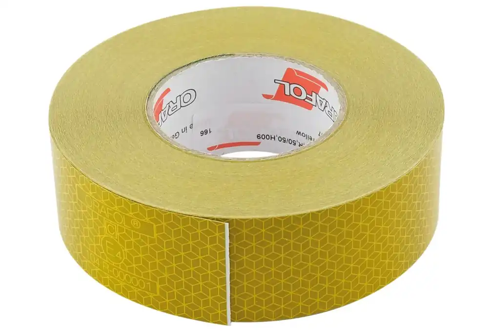 1 Rolle 50 m Markierungsband Orafol Rigidgrade gelb für starre Oberflächen, sehr starke Refklet. - Herstellerpreis