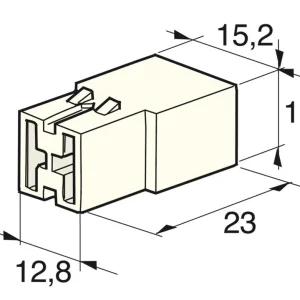 Meistverkauft - Flachsteckgehäuse 2-pol männl. 2-pol, 6.3 mm