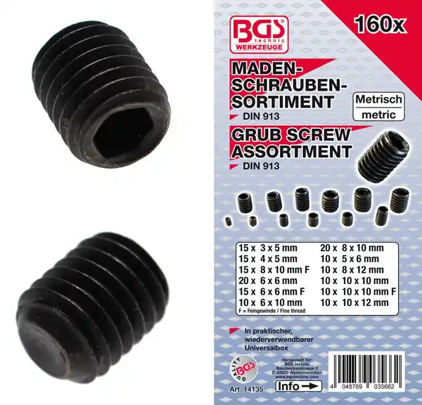 Neu im Sortiment - Madenschrauben-Sortiment, 160-tlg.