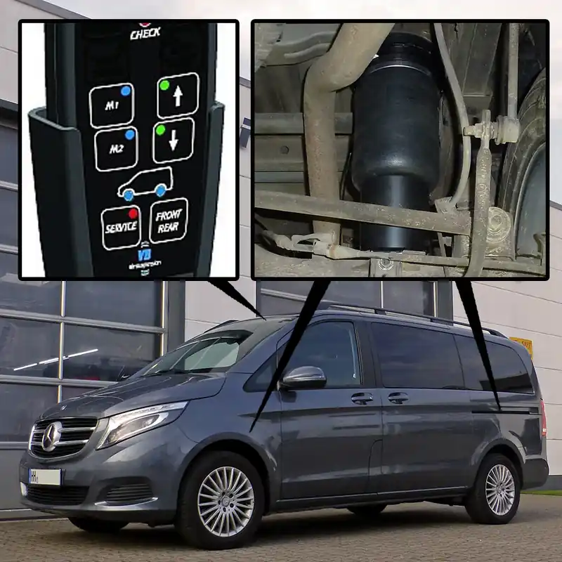 Geprüfte Qualität | Luftfederung für Mercedes-Benz V-Klasse ab 2014 - 4x4 - Vorder- & Hinterachse +30mm - 4C - Voll-Luftfederung 447