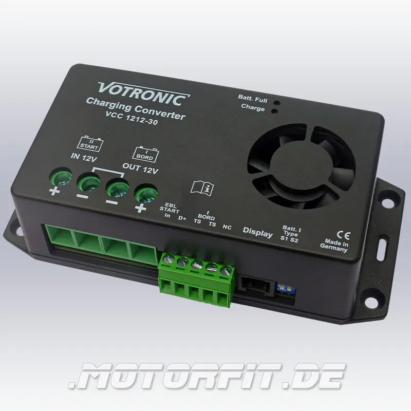 Votronic Lade-Wandler VCC 1212-30 - 12V/30A / VCC1212-30 Ladebooster Booster mit Temperaturfühler VCC121230 AGM Lithium - Nur noch heute
