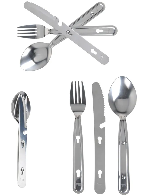 Geprüfte Qualität - Set de 3 Cubiertos para camping