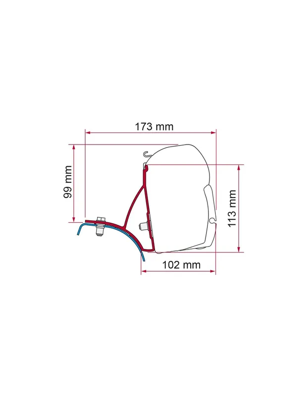 Brandneu - Adaptador toldo Fiamma F45/F70 Trafic, Vivaro y Primastar (2001-2014)