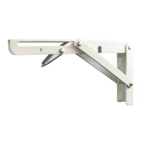 Aktionspreis - Squadra pieghevole da 200 mm in acciaio laccato bianco con chiusura di sicurezza