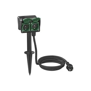 Zertifiziert | Schuko 4-way Spina da giardino con 2m 3x2,5mm2 Picket